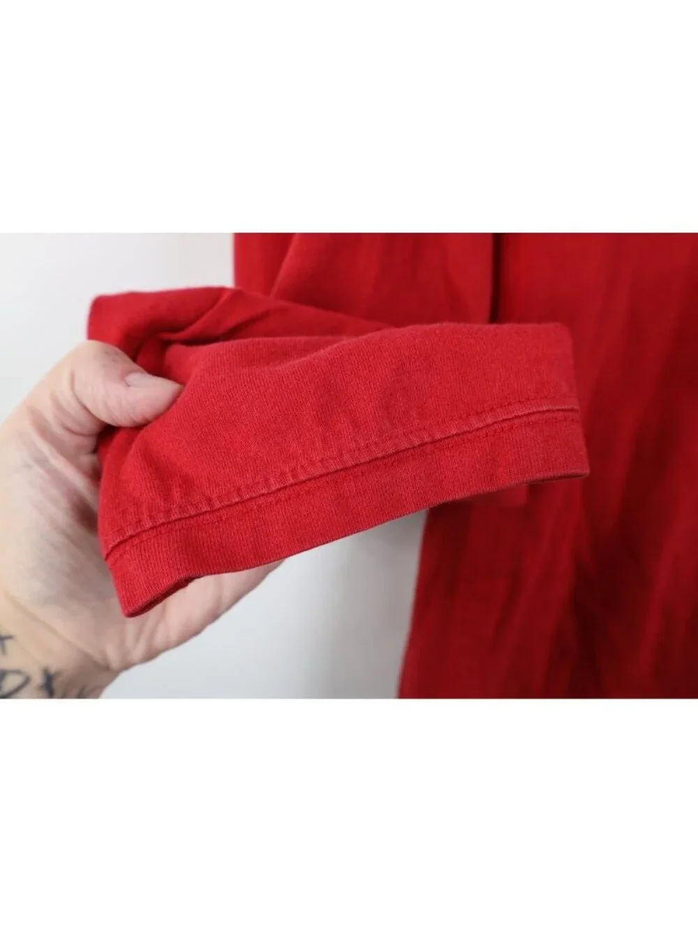 Vtg Y2K 2009 The North Face Mens Large Faded Spell Out Long Sleeve T-Shirt Red